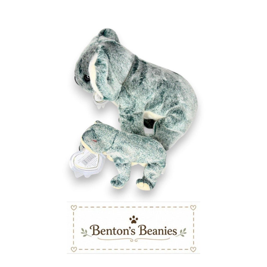 Eucalyptus the Koala Beanie Baby & Buddy | Aussie Duo | Mint Heart Tags