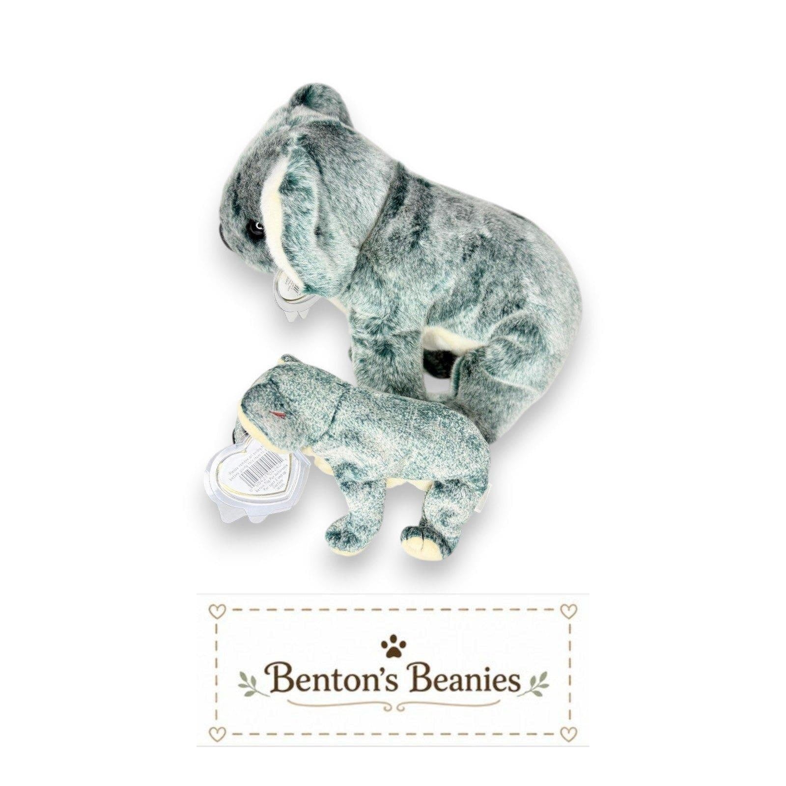 Eucalyptus the Koala Beanie Baby & Buddy | Aussie Duo | Mint Heart Tags