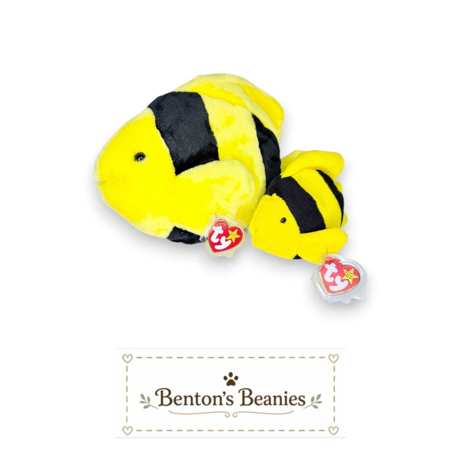Bubbles the Fish Beanie Baby & Buddy | Reef Friends | Mint Heart Tags