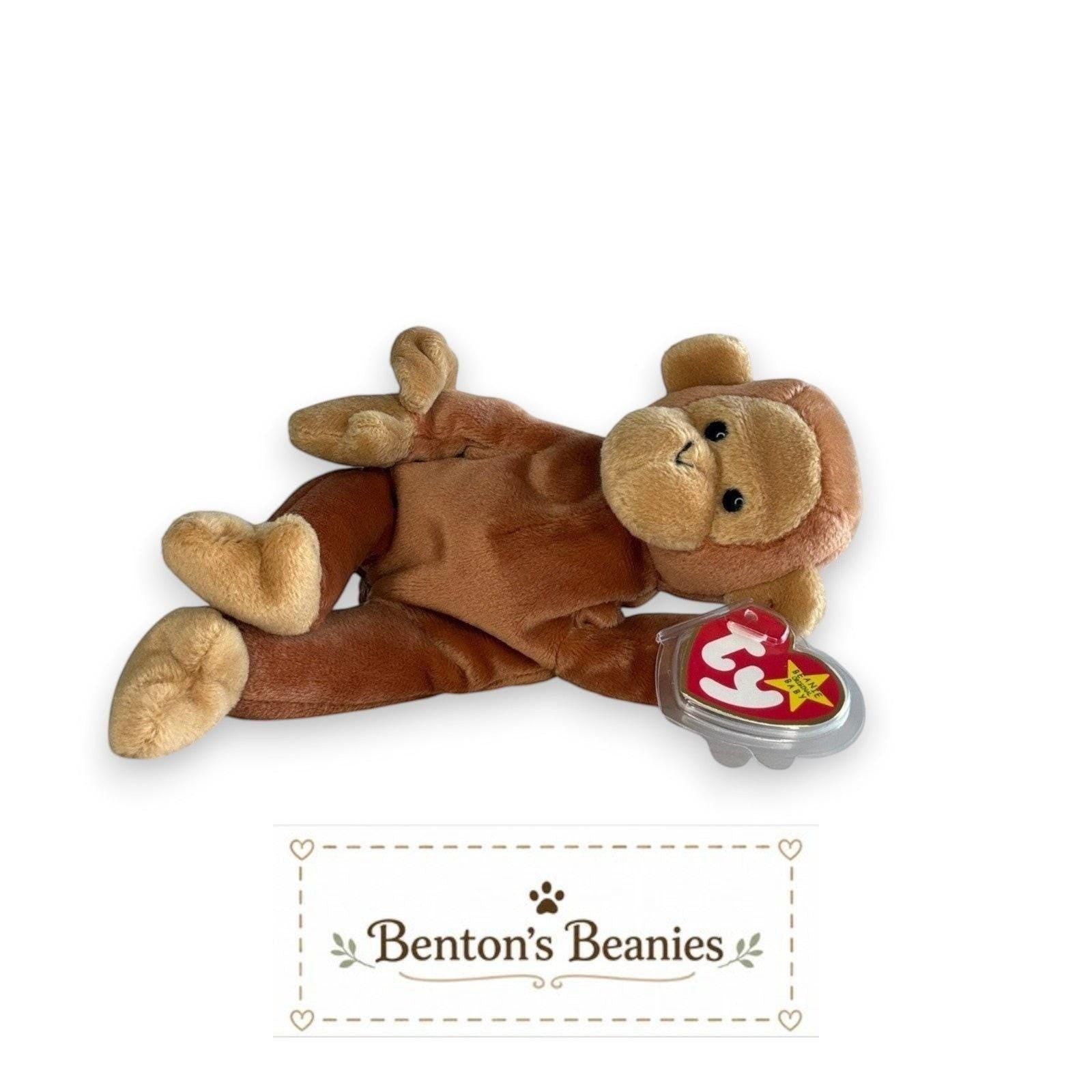 Bongo the Monkey Ty Beanie Baby | Playful Jungle Explorer | Mint Heart Tag