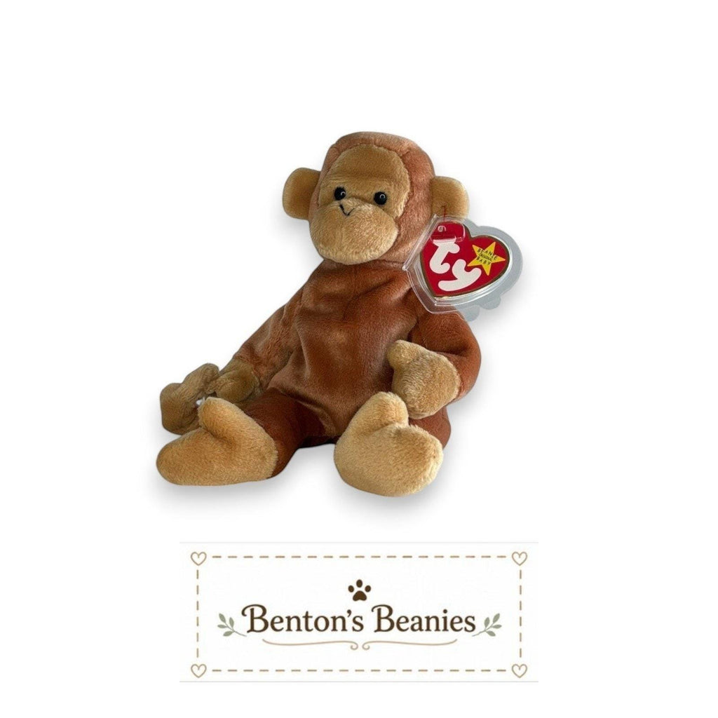 Bongo the Monkey Ty Beanie Baby | Playful Jungle Explorer | Mint Heart Tag