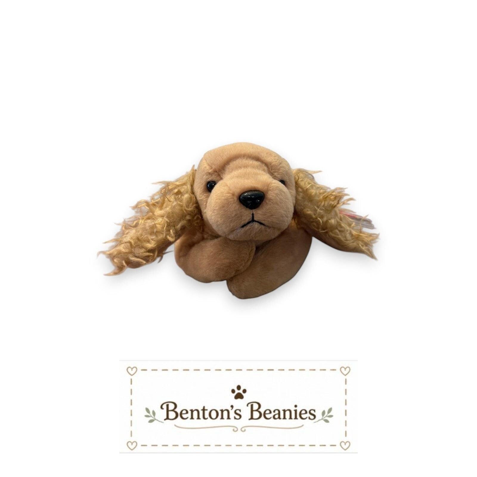 Spunky the Dog Ty Beanie Baby | Fuzzy Eared Puppy Pal | Mint Heart Tag