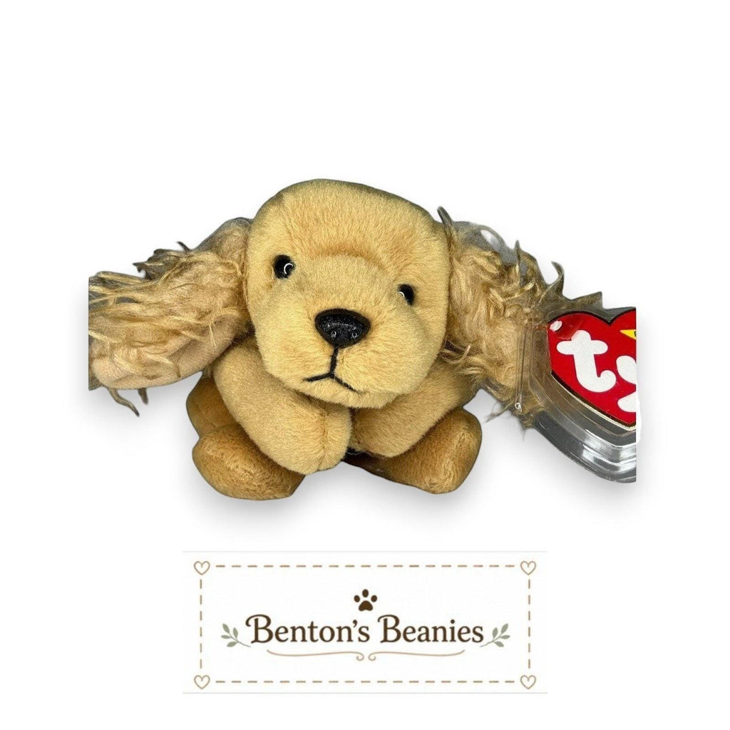 Spunky the Dog Ty Beanie Baby | Fuzzy Eared Puppy Pal | Mint Heart Tag