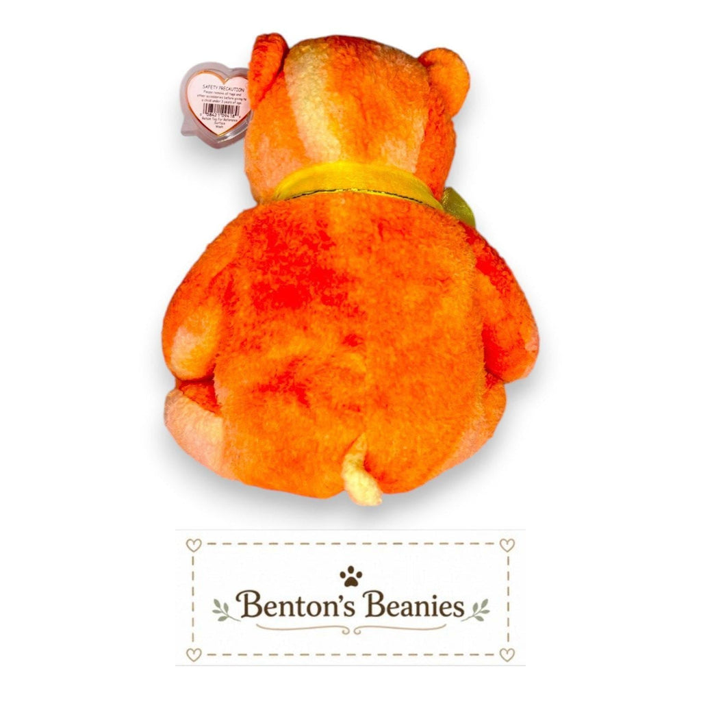 Tangerine the Bear Ty Beanie Buddy | Terry Cloth Treasure | Mint Heart Tag