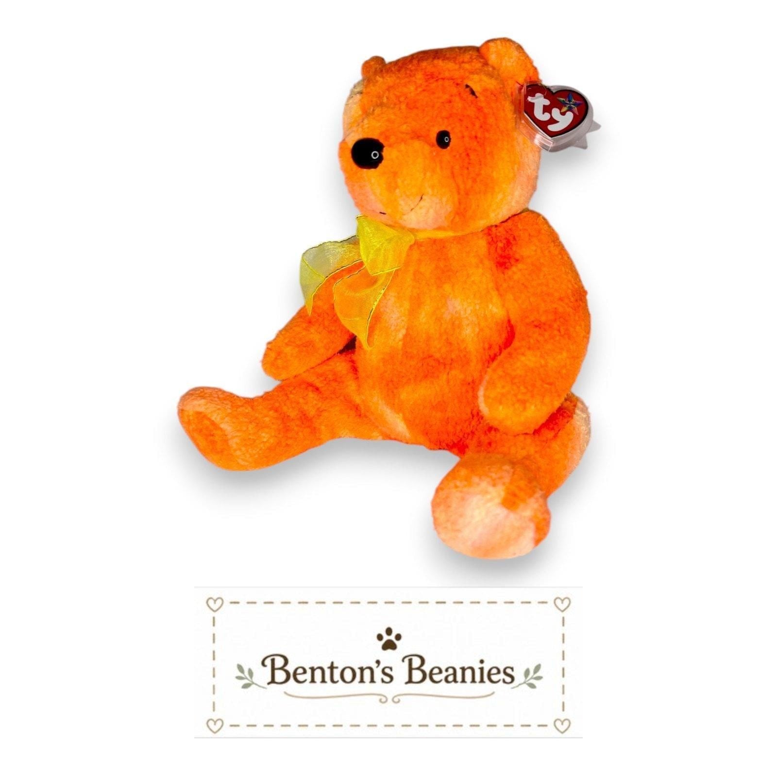 Tangerine the Bear Ty Beanie Buddy | Terry Cloth Treasure | Mint Heart Tag