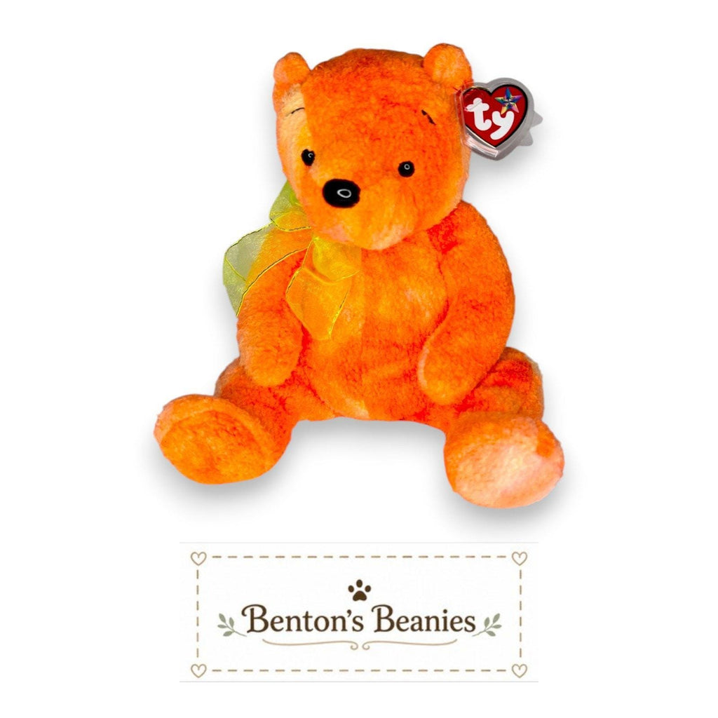 Tangerine the Bear Ty Beanie Buddy | Terry Cloth Treasure | Mint Heart Tag