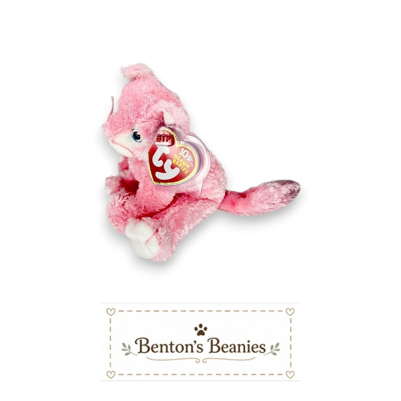 Carnation the Cat Ty Beanie Baby | Pretty in Pink | Mint Heart Tag