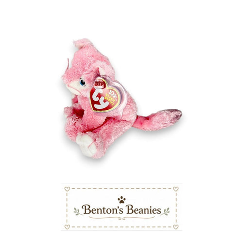 Carnation the Cat Ty Beanie Baby | Pretty in Pink | Mint Heart Tag
