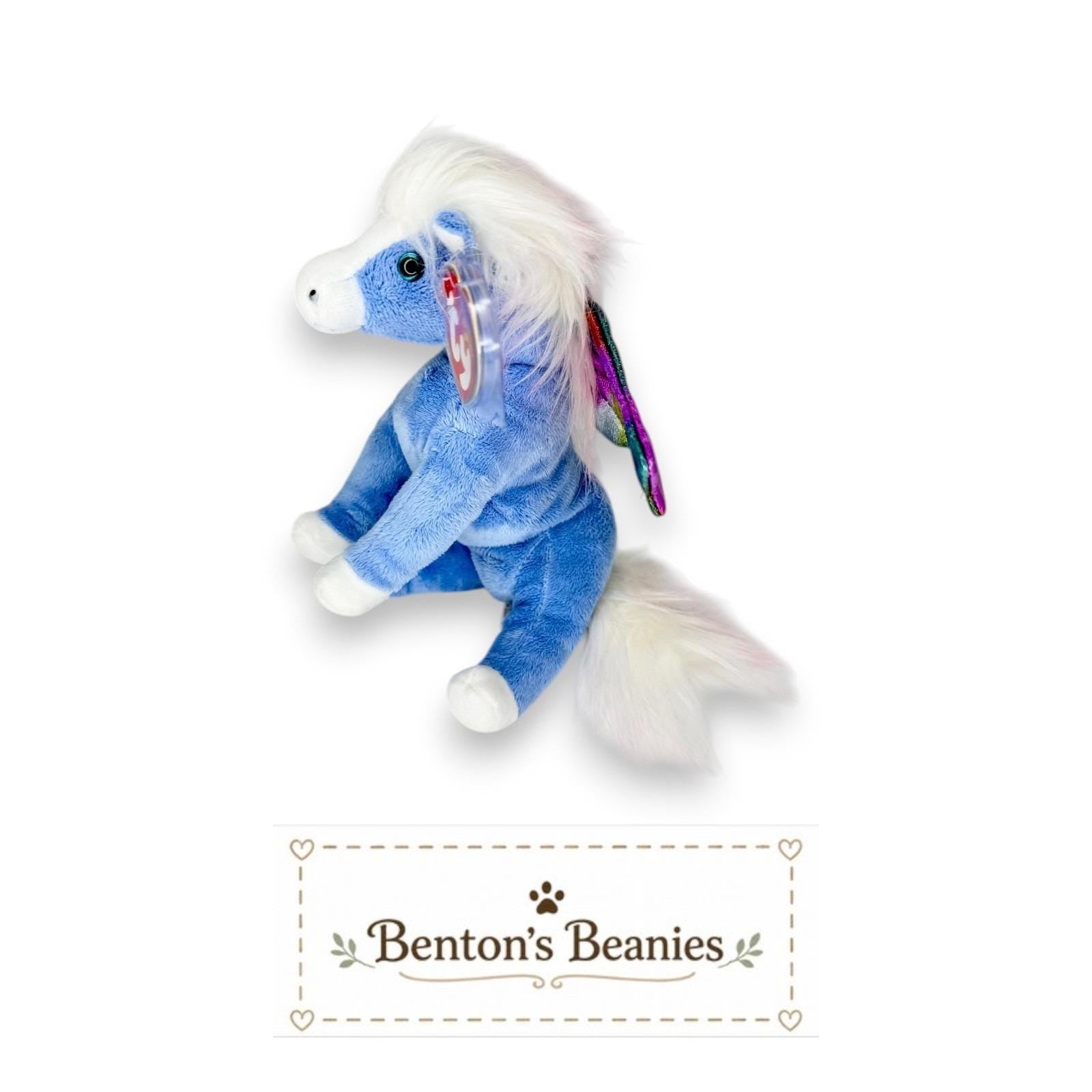 Pegasus the Winged Horse Ty Beanie Baby | Rainbow SkyRider | Mint Heart Tag