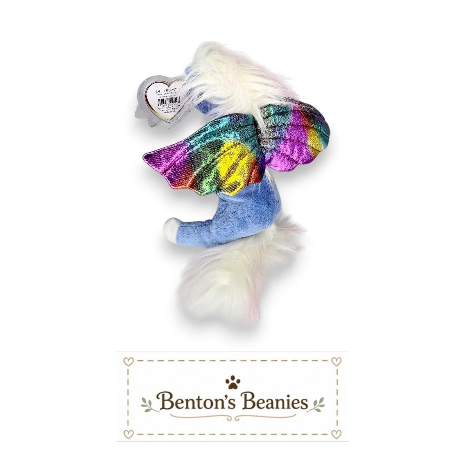 Pegasus the Winged Horse Ty Beanie Baby | Rainbow SkyRider | Mint Heart Tag