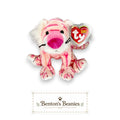 Mystique the Tiger Ty Beanie Baby | Pink Jungle Gem | Near Mint Heart Tag