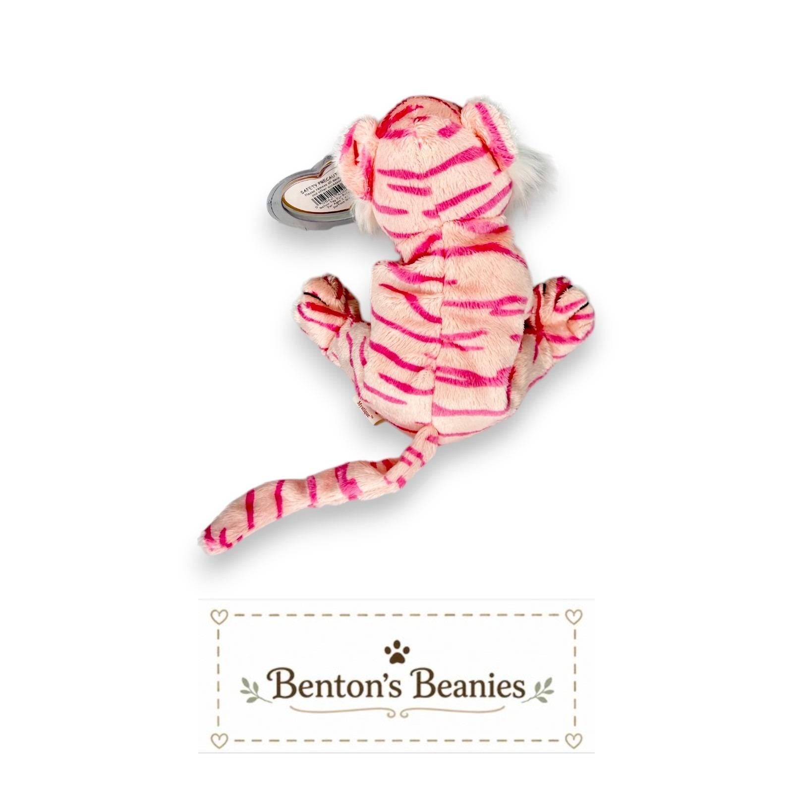 Mystique the Tiger Ty Beanie Baby | Pink Jungle Gem | Near Mint Heart Tag