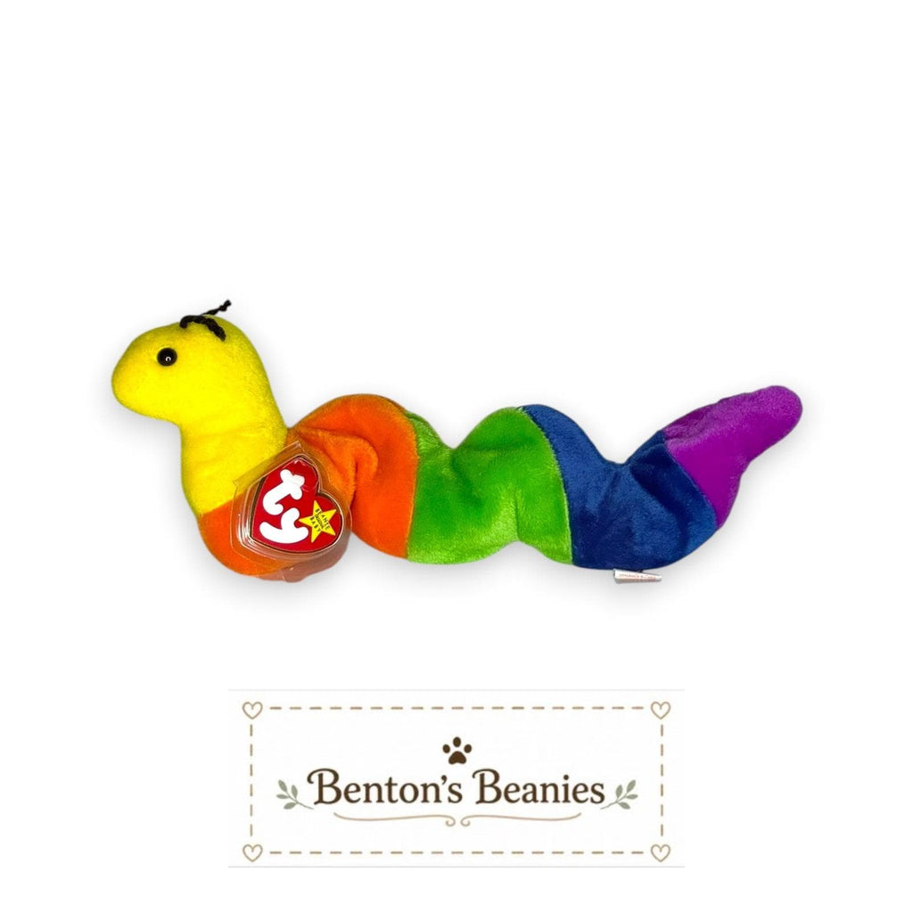 Inch the Worm Ty Beanie Baby | Rainbow Wiggles | Mint Heart Tag