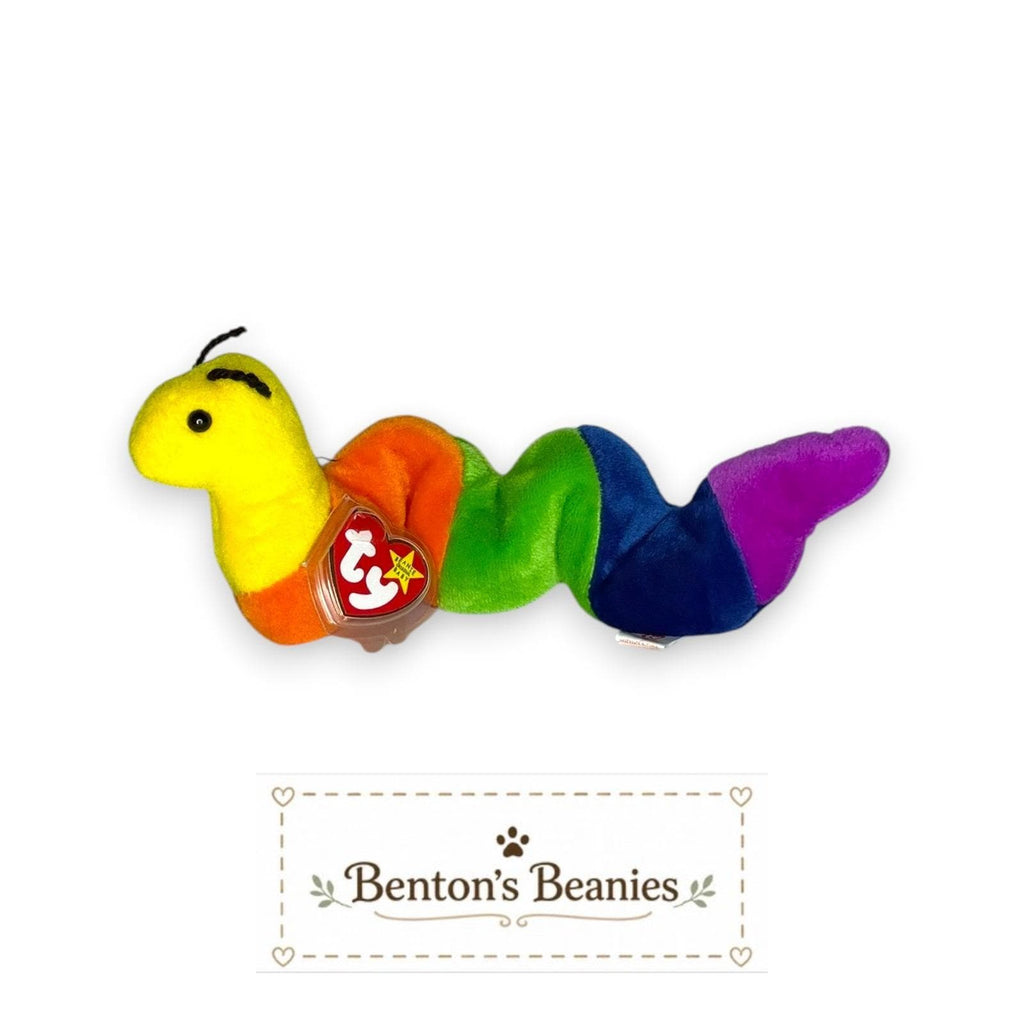 Inch the Worm Ty Beanie Baby | Rainbow Wiggles | Mint Heart Tag