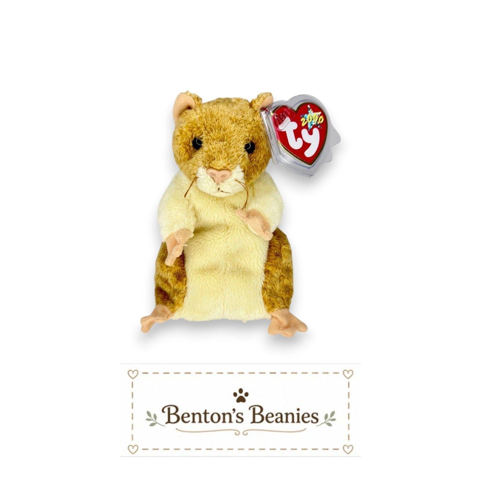 Pellet the Hamster Ty Beanie Baby | Pocket-Sized Pal | Mint Heart Tag