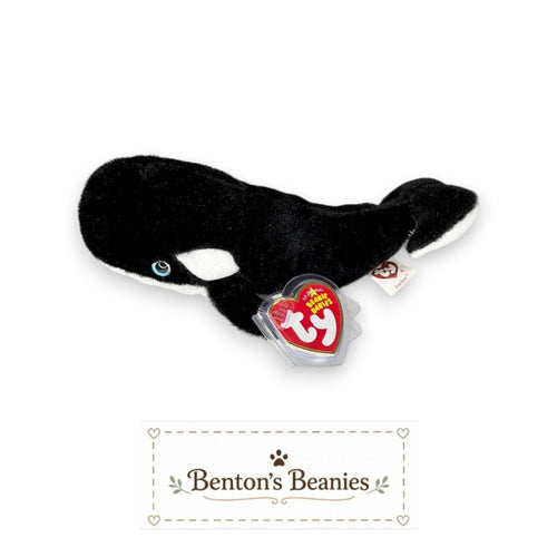 Anchor the Whale Ty Beanie Baby | Giant Ocean Explorer | Mint Heart Tag