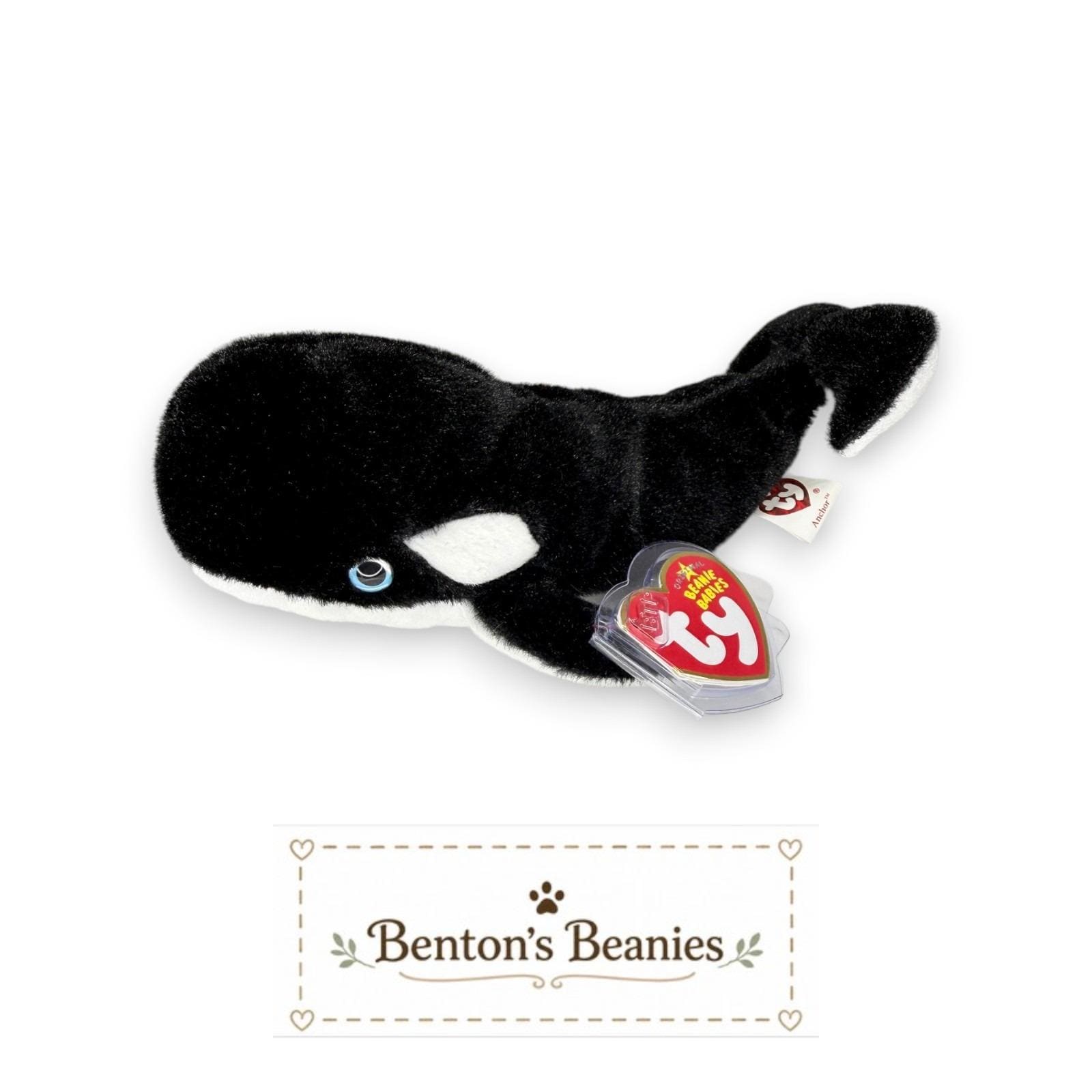 Anchor the Whale Ty Beanie Baby | Giant Ocean Explorer | Mint Heart Tag