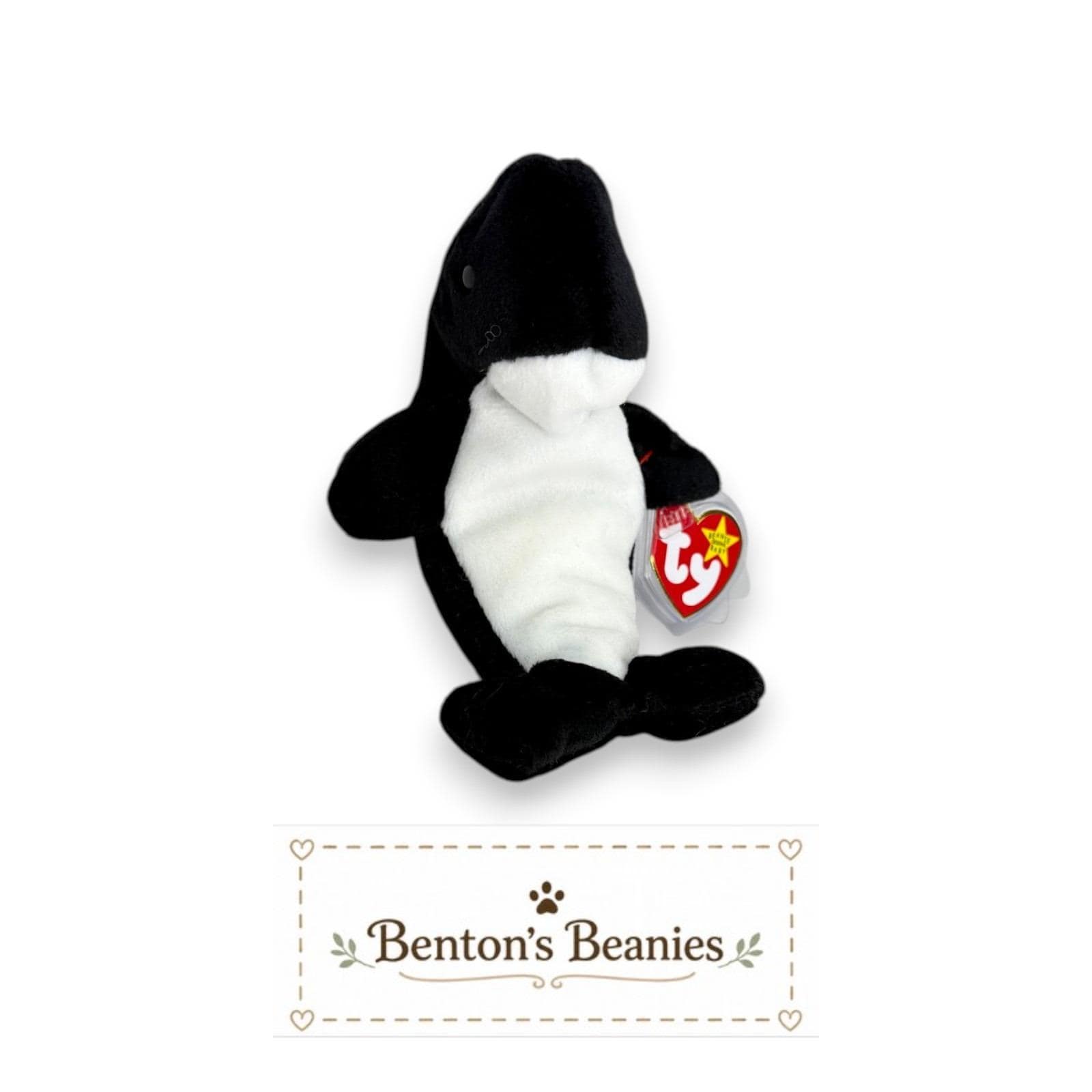 Waves the Whale Ty Beanie Baby | Gentle Sea Giant | Mint Heart Tag