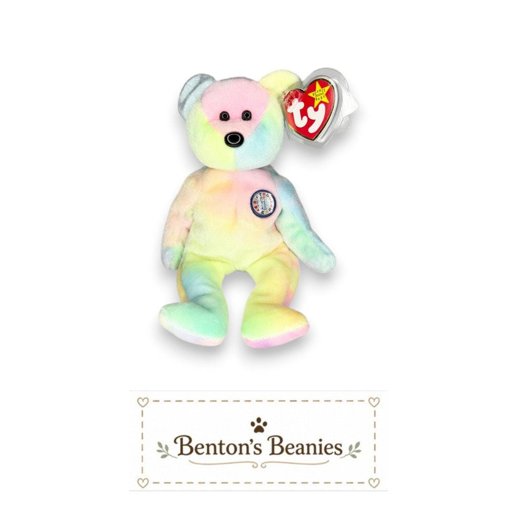 B.B. Bear Ty Beanie Baby | Birthday Celebration Bear | Mint Heart Tag