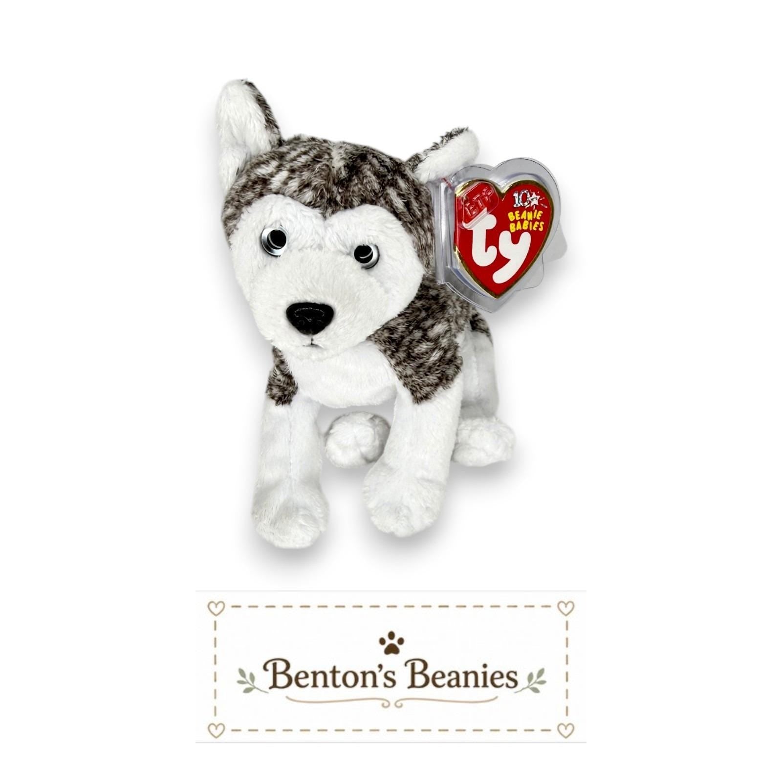 Mukluk the Husky Ty Beanie Baby | Snowy-Eyed Husky Friend | Mint Heart Tag