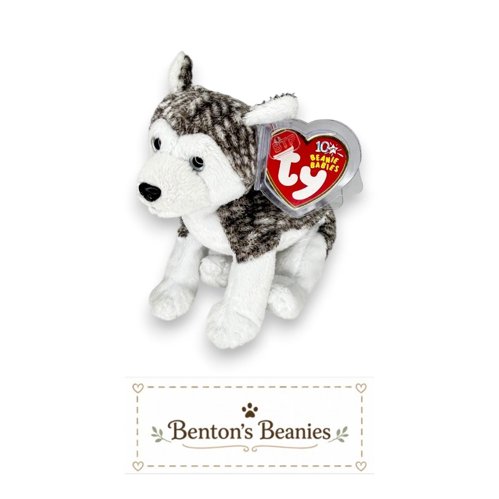 Mukluk the Husky Ty Beanie Baby | Snowy-Eyed Husky Friend | Mint Heart Tag