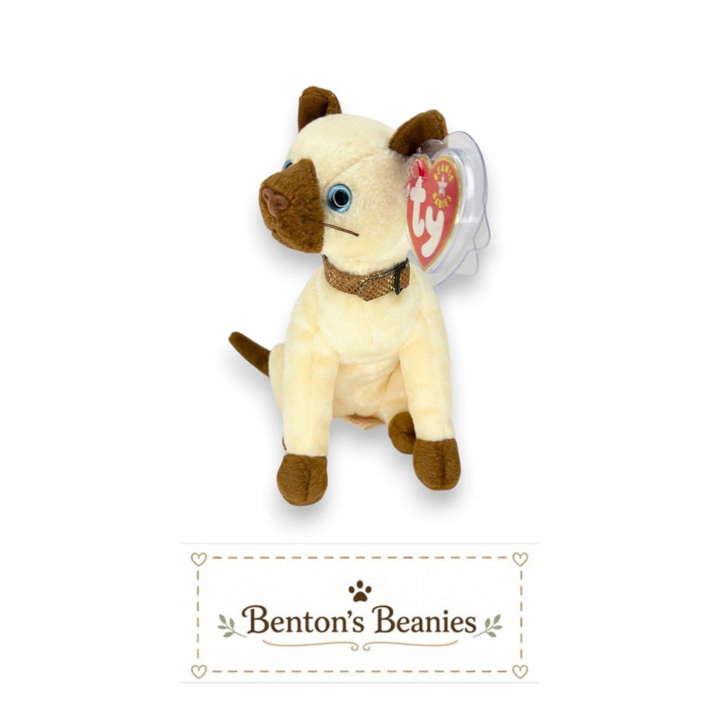 Siam the Cat Ty Beanie Baby | Classic Siamese | Mint Heart Tag