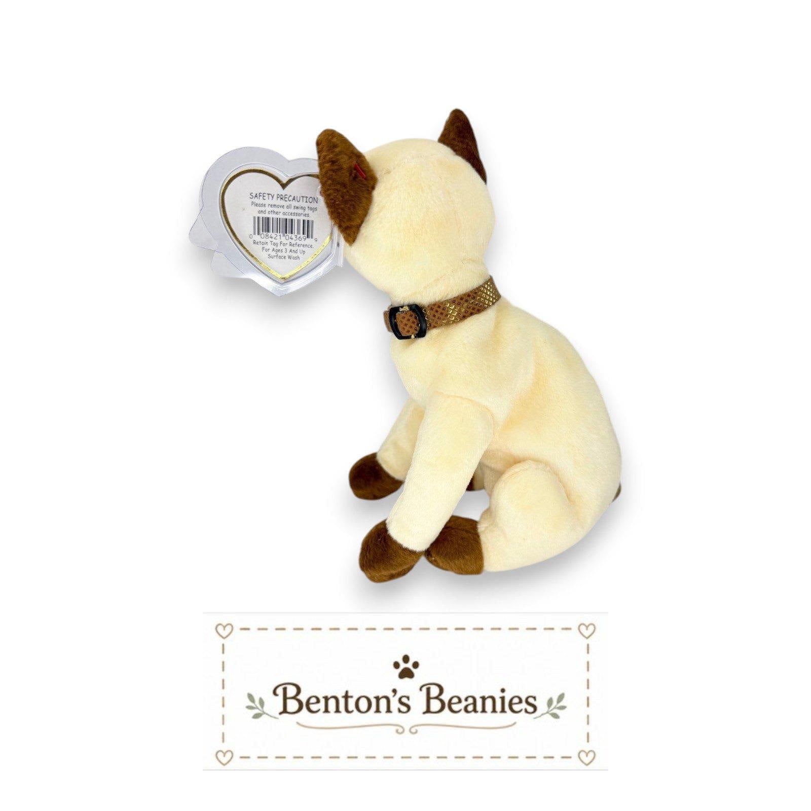 Siam the Cat Ty Beanie Baby | Classic Siamese | Mint Heart Tag