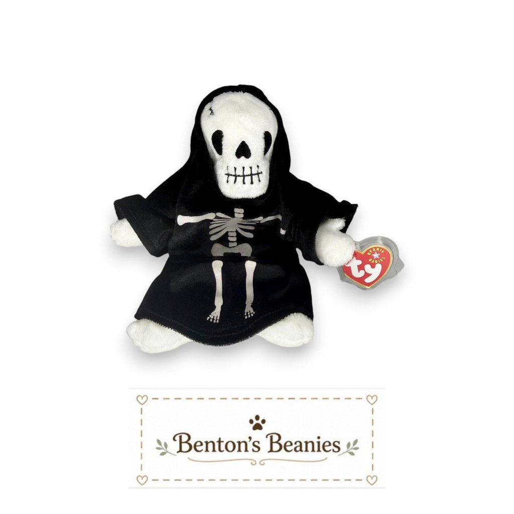 Creepers the Skeleton Ty Beanie Baby | Grim Skeleton | Mint Heart Tag