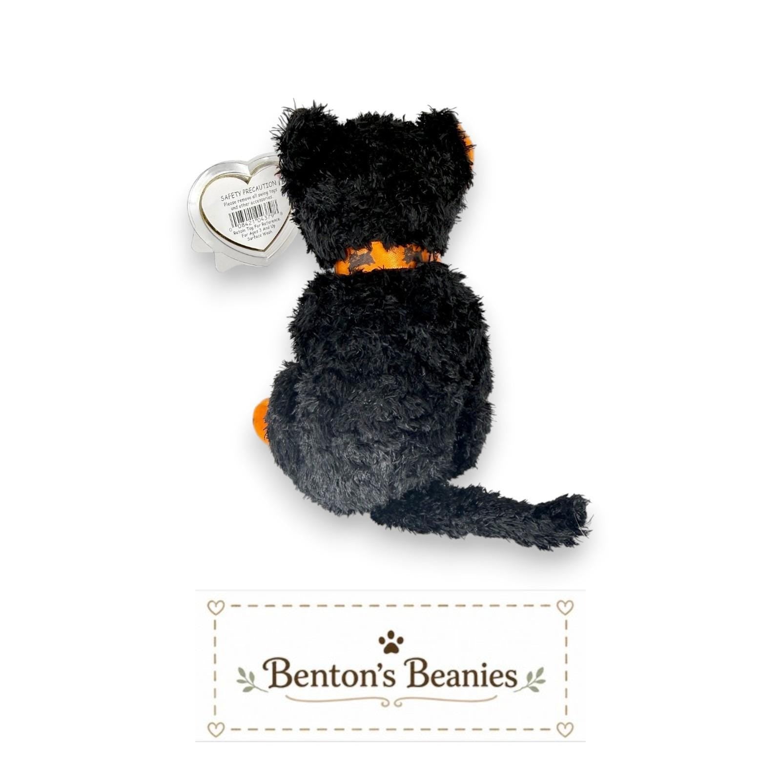 Fraidy the Cat Ty Beanie Baby | Halloween Kitty | Mint Heart Tag