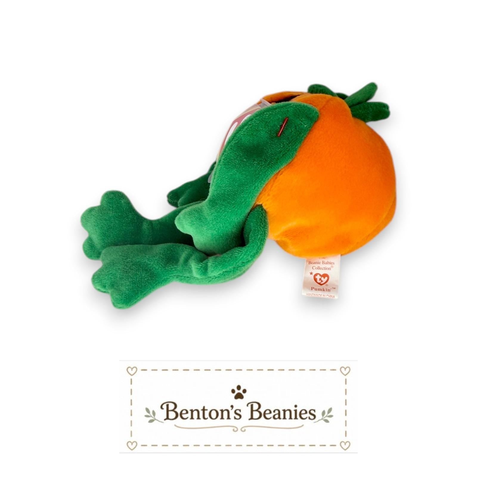 Pumkin the Pumpkin Ty Beanie Baby | Jack-O'-Lantern Pal | Mint Heart Tag
