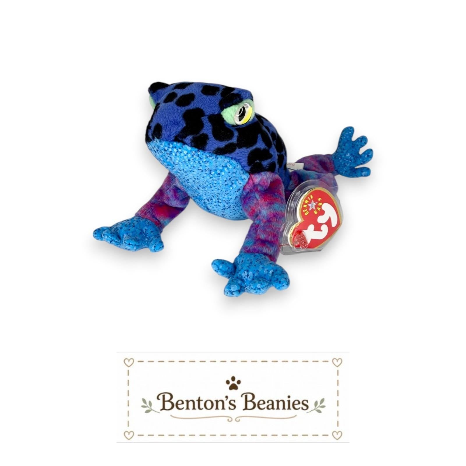 Dart the Frog Ty Beanie Baby | Bright Jingle Jumper | Mint Heart Tag