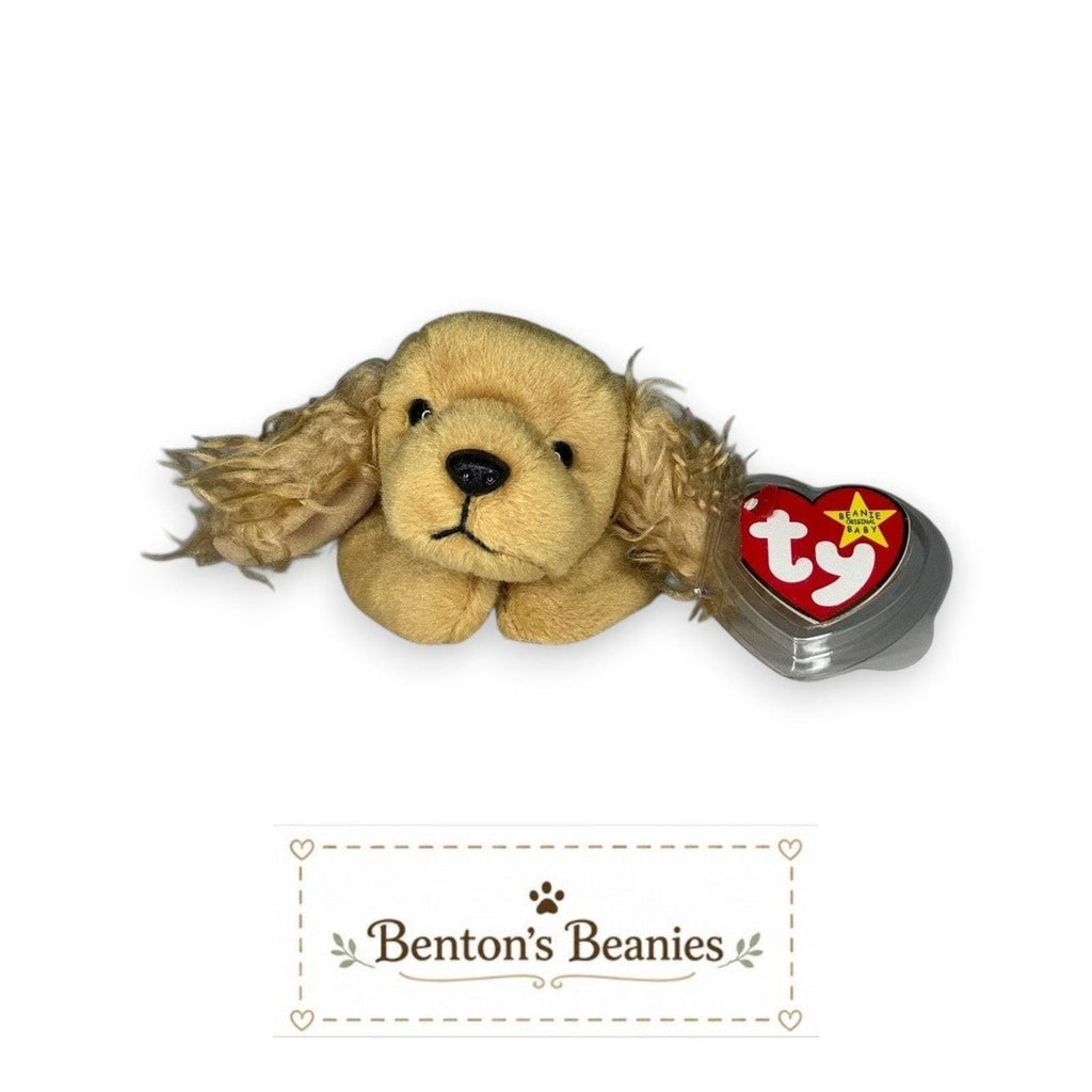 Spunky the Dog Ty Beanie Baby | Fuzzy Eared Puppy Pal | Mint Heart Tag