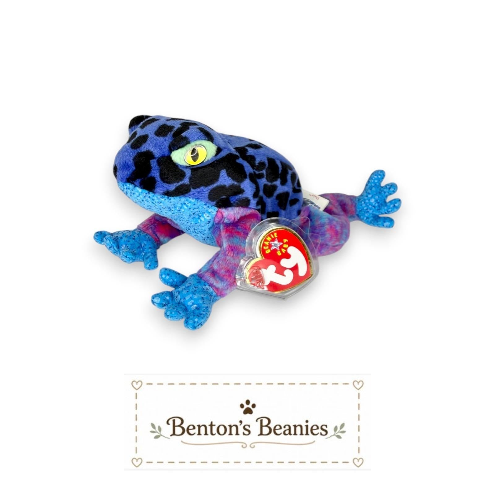 Dart the Frog Ty Beanie Baby | Bright Jingle Jumper | Mint Heart Tag
