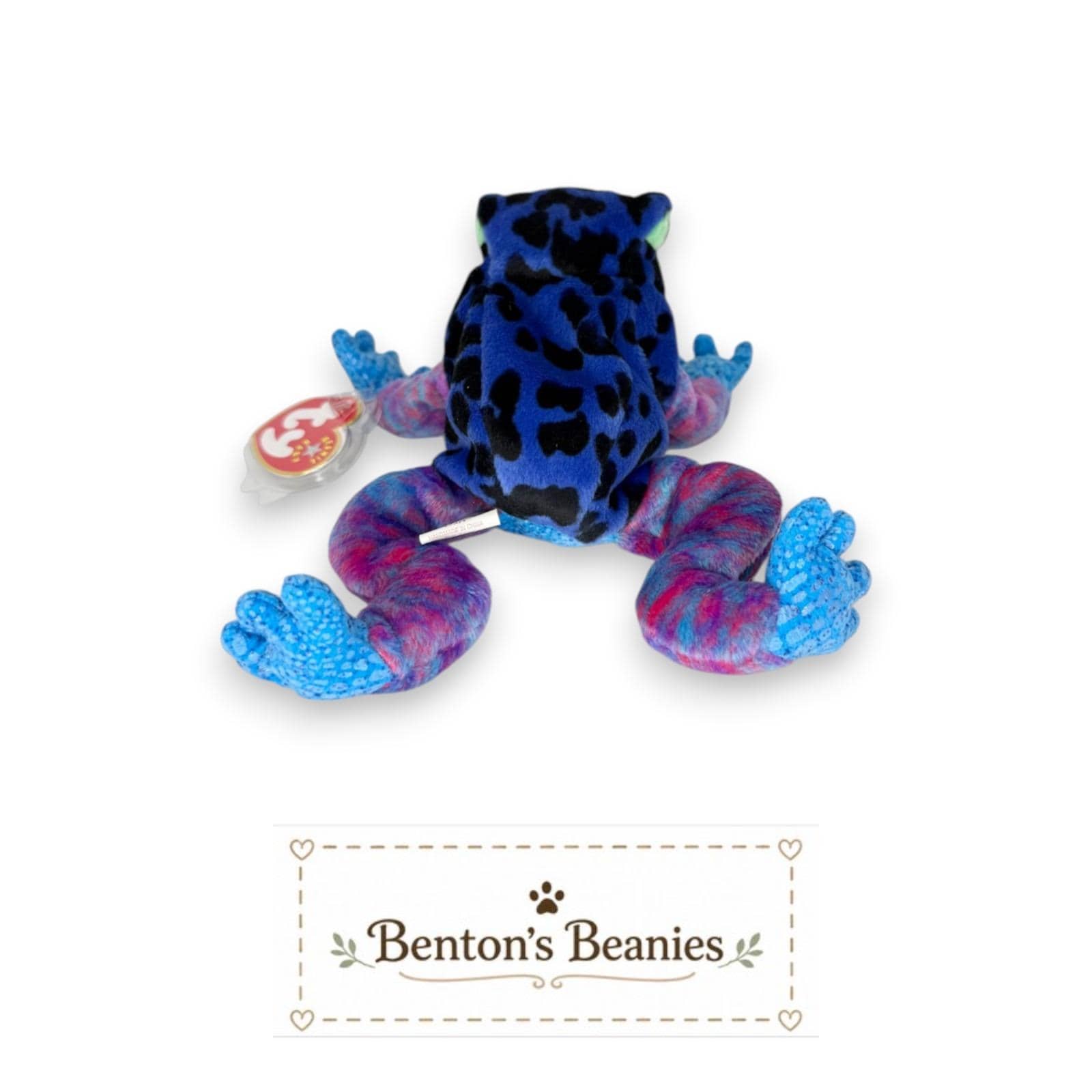 Dart the Frog Ty Beanie Baby | Bright Jingle Jumper | Mint Heart Tag