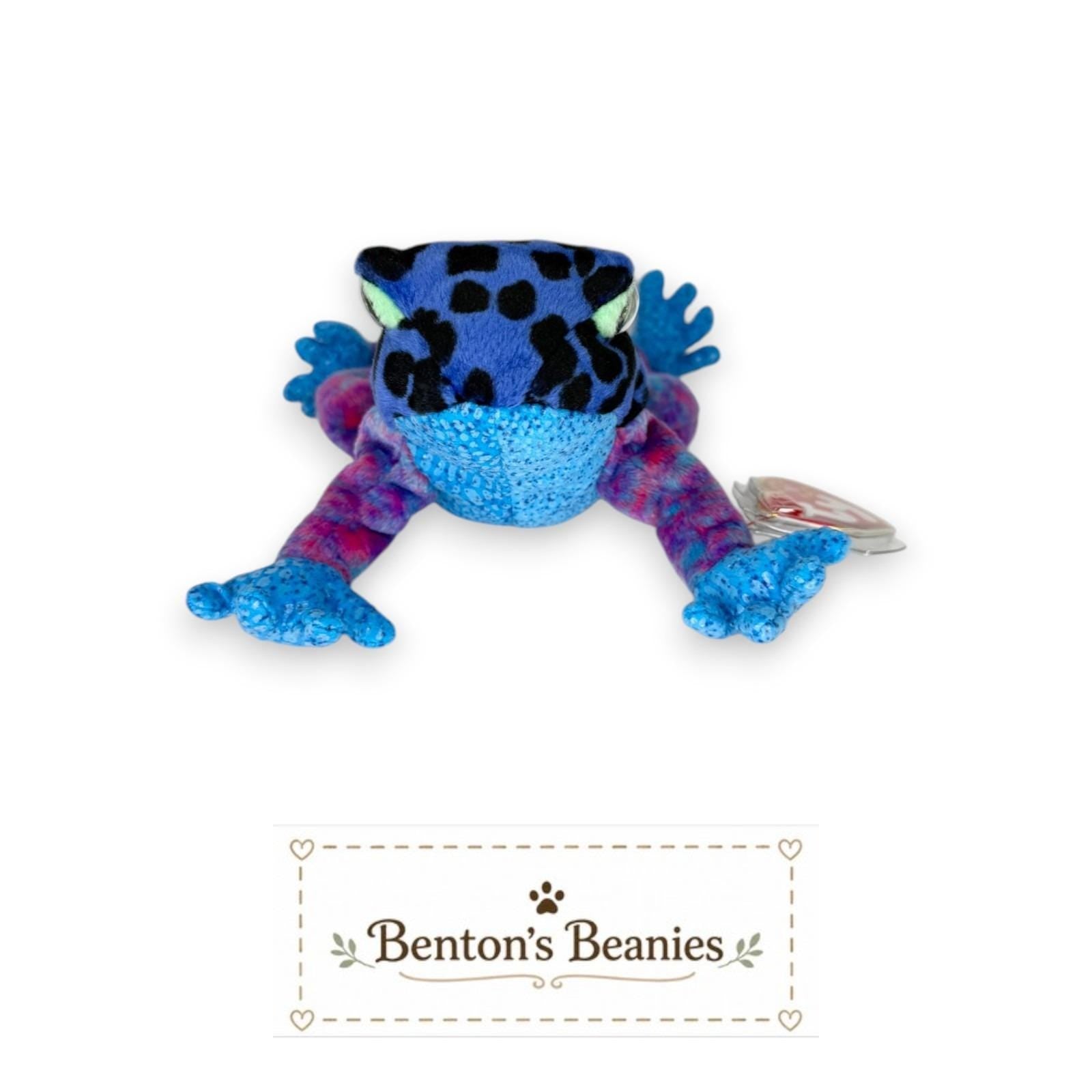 Dart the Frog Ty Beanie Baby | Bright Jingle Jumper | Mint Heart Tag