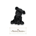 The Beanie Center Luke the Black Lab Dog Beanie Baby plush toy with checkered ribbon collar.